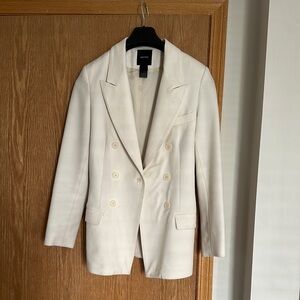 Smythe Cream Double-Breasted Blazer